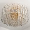 Large Palazzo Light Fixture in Gilt Brass and Glass by J. T. Kalmar 14