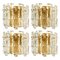 Ice Glass Wall Sconce with Brass Tone by J. T. Kalmar, Austria, Image 1