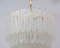 Chandelier with 6-Storey Glass of Murano Grit and Brass, 1970s 7