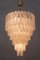 Chandelier with 6-Storey Glass of Murano Grit and Brass, 1970s 8