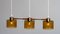 Pendant Lamp with Amber Glass Shades by Carl Fagerlund for Orrefors Sweden, 1960s 2
