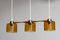 Pendant Lamp with Amber Glass Shades by Carl Fagerlund for Orrefors Sweden, 1960s 7