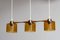 Pendant Lamp with Amber Glass Shades by Carl Fagerlund for Orrefors Sweden, 1960s, Image 7