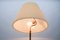 Mid-Century Messing Stehlampe mit Plissiertem Schirm, 1950er 5