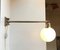 Scandinavian Modern Brass Swing Arm Wall Sconce with Opaline Sphere, 1960s 2