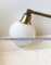 Scandinavian Modern Brass Swing Arm Wall Sconce with Opaline Sphere, 1960s, Image 7