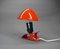Lampada a morsetto rossa con cappello regolabile in alluminio, Danimarca, anni '50, Immagine 5