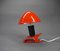 Lampe à Pince Rouge avec Chapeau Ajustable en Aluminium, Danemark, 1950s 3