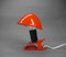 Red Clamp Lamp with Adjustable Aluminum Hat, Denmark, 1950s 1