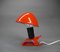 Red Clamp Lamp with Adjustable Aluminum Hat, Denmark, 1950s, Image 1