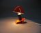 Red Clamp Lamp with Adjustable Aluminum Hat, Denmark, 1950s, Image 10