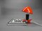 Red Clamp Lamp with Adjustable Aluminum Hat, Denmark, 1950s, Image 16
