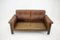 Brown Leather 2-Seater Sofa, Denmark, 1970s 16