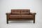Brown Leather 2-Seater Sofa, Denmark, 1970s, Image 2