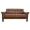 Brown Leather 2-Seater Sofa, Denmark, 1970s, Image 1