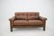 Brown Leather 2-Seater Sofa, Denmark, 1970s, Image 4
