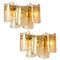Large Massive Glass Wall Sconces in the Style of Kalmar by J. T. Kalmar, Set of 2 1