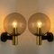 Glass and Brass Wall Lamps from Glashütte Limburg, 1975 8