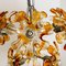 Murano Chandelier in Orange Clear Glass and Chrome from Mazzega, 1960s 5