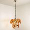 Murano Chandelier in Orange Clear Glass and Chrome from Mazzega, 1960s 2