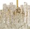Brass Two-Tiered Ice Glass Pendant Chandeliers from Kalmar, 1970s, Set of 2 5