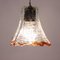 Lámpara de techo de vidrio soplado y metal, años 60, Imagen 3