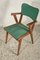 Armlehnstuhl mit Gestell aus Massivholz und grünem Kunstledersitz, Italien, 1960er 4