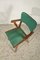 Butaca con estructura de madera maciza y asiento de cuero sintético verde, años 60, Imagen 5