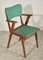 Armchair with Solid Wood Frame and Green Leatherette Seat, Italy, 1960s 1