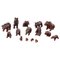 Antike geschnitzte Miniatur-Schwarzwälder Bären, 15er Set 1