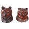 Antique Carved Black Forest Bear Inkwells, Set of 2 1