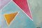 Diagonal Triangle Dream, Pittura geometrica astratta su lino in toni pastello, 2021, Immagine 5