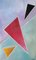 Diagonal Triangle Dream, Peinture Géométrique Abstraite sur Lin en Tons Pastel, 2021 1