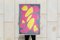 Abstract Pink Cadillac, Mid-Century Shapes Painting on Paper in Yellow and Gray, 2021, Image 6