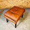 Mid-Century Danish Cognac Leather Lounge Chair & Footstool from Skipper, Set of 2 12