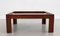 Mid-Century Italian Square Coffee Table in Mahogany and Smoked Glass, 1960s 6