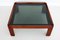 Mid-Century Italian Square Coffee Table in Mahogany and Smoked Glass, 1960s 12