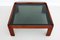 Mid-Century Italian Square Coffee Table in Mahogany and Smoked Glass, 1960s, Image 12