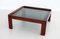 Mid-Century Italian Square Coffee Table in Mahogany and Smoked Glass, 1960s 10