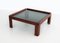 Mid-Century Italian Square Coffee Table in Mahogany and Smoked Glass, 1960s 3