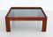 Mid-Century Italian Square Coffee Table in Mahogany and Smoked Glass, 1960s, Image 4