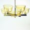 Art Deco Brass Ceiling Lamp with 2 Sets of Glass Shades, Czechoslovakia, 1920s, Image 12