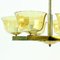 Art Deco Brass Ceiling Lamp with 2 Sets of Glass Shades, Czechoslovakia, 1920s 8