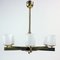 Art Deco Brass Ceiling Lamp with 2 Sets of Glass Shades, Czechoslovakia, 1920s, Image 3