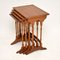 Antique Yew Wood Nesting Tables, Set of 4 3