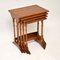 Antique Yew Wood Nesting Tables, Set of 4 1