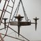 Lámpara de araña francesa brutalista Mid-Century de hierro martillado, Imagen 5