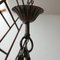 Lámpara de araña francesa brutalista Mid-Century de hierro martillado, Imagen 9