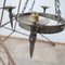 Lámpara de araña francesa brutalista Mid-Century de hierro martillado, Imagen 4