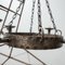 Lámpara de araña francesa brutalista Mid-Century de hierro martillado, Imagen 2